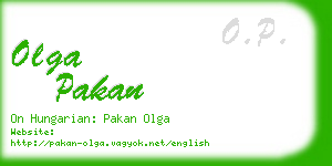 olga pakan business card